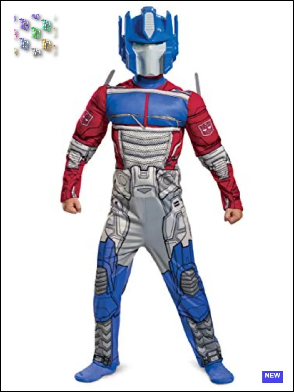 Kids Transformers Muscle Costume with Mask, One Piece, Halloween Outfit